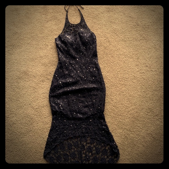 Andretta Donatello 90s Vintage Halter Beaded Dress - Picture 1 of 7